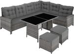 TecTake GmbH Rattan Lounge Barletta - grau-meliert/grau 404397