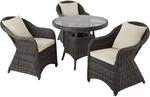 TecTake GmbH Aluminium Rattan Sitzgruppe Z&uuml;rich 3+1 - grau 403949
