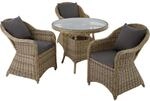 TecTake GmbH Aluminium Rattan Sitzgruppe Z&uuml;rich 3+1 - natur 403947