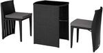 TecTake GmbH Aluminium Rattanset Bistro Hamburg - schwarz 404208