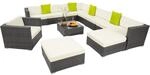 TecTake GmbH Rattan Lounge mit Aluminiumgestell Las Vegas - grau 403840