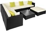 TecTake GmbH Rattan Lounge mit Aluminiumgestell Marbella - schwarz 403836