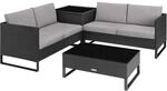 TecTake GmbH Rattanlounge Ostuni - schwarz 404300