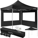 TecTake GmbH Aluminium Faltbarer Garten Pavillon 3x3m mit 2 Seitenteilen -...