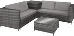 TecTake GmbH Rattan Lounge Siena - grau/hellgrau 404625