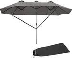 TecTake GmbH Sonnenschirm Silia 460x270cm mit 3 Windd&auml;chern - grau 404256