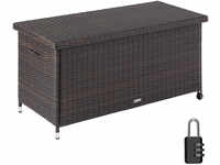 Auflagenbox Kiruna mit Kunststoffgeflecht, 120x55x61,5cm, 270l - braun