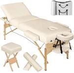 TecTake GmbH 3 Zonen Massageliege-Set mit 10cm Polsterung, Lagerungsrollen und