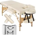 TecTake GmbH 2-Zonen Massageliege-Set 7,5cm Polsterung + Rollen + Tasche - beige