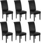 TecTake GmbH Esszimmerstuhl, ergonomisch, massives Hartholz - schwarz, 6er Set...