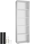 TecTake GmbH B&uuml;cherregal Lexi 5 F&auml;cher 60x30x190cm - wei&szlig; 403608
