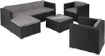 TecTake GmbH Rattan Lounge Lignano mit 2 Sesseln - schwarz 404791