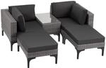TecTake GmbH Rattan Lounge mit Aluminiumgestell Bellaria - grau 404796