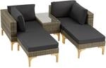 TecTake GmbH Rattan Lounge mit Aluminiumgestell Bellaria - natur 404797