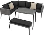 TecTake GmbH Rattan Lounge mit Aluminiumgestell Pula - grau 404792