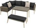 TecTake GmbH Rattan Lounge mit Aluminiumgestell Pula - natur 404793