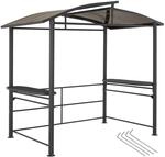 TecTake GmbH Grillpavillon Asado 2,4x1,5x2,34m - grau 404881