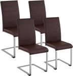 TecTake GmbH Schwingst&uuml;hle, Kunstleder - braun, 4er Set 402556
