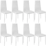 TecTake GmbH Esszimmerst&uuml;hle Kunstleder - wei&szlig;, 8er Set 404120
