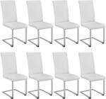 TecTake GmbH Schwingst&uuml;hle, Kunstleder - wei&szlig;, 8er Set 404128