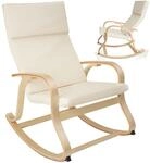 TecTake GmbH Schaukelstuhl Roca aus Birkenholz 150kg - beige 404523