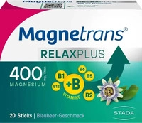 PZN-DE 19203734, MAGNETRANS Relax+ 400 mg Granulat Sticks Blaubeere 20 St
