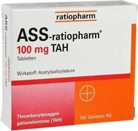 PZN-DE 01343682, ASS ratiopharm100 TAH Tabletten 100 St