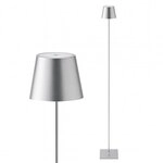Sigor Akku-Stehleuchte Nuindie 1200mm silberfarben rund 2,2W FlexMood 2200K/2700K