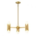 Elstead Lighting Marvele Kronleuchter 6-flammig Messing antik Opalglas
