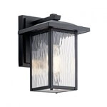 Elstead Lighting Cappanna Au&szlig;enwandleuchte S E27 in Schwarz mit Wasserglas