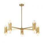 Elstead Lighting Marvele Kronleuchter 10-flammig Messing antik Opalglas