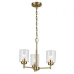 Elstead Lighting Winslow Kronleuchter 3-flammig Naturmessing Blasenglas...