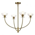 Elstead Lighting Sylvia 4-flammiger Kronleuchter Brushed Gold Alora Mood Glas