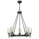 Elstead Lighting Collier 5-flammiger Kronleuchter Schwarzoxid mit Glas...