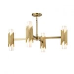 Elstead Lighting Marvele Kronleuchter 8-flammig Messing antik Opalglas