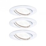Paulmann 93423 LED Einbauleuchte Base Coin Basisset schwenkbar rund 20&deg; 3x5W 3x370lm