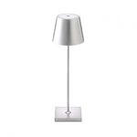 Sigor Akku-Tischleuchte Nuindie 380mm silberfarben 2,2W FlexMood 2200K/2700K IP54