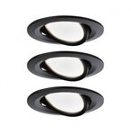 Paulmann 94471 LED Einbauleuchte Nova Coin 3x6W 3x470lm 230V 2700K Schwarz matt