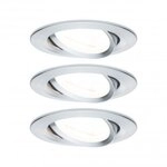 Paulmann 93433 LED Einbauleuchte Nova Basisset schwenkbar rund 84mm 50&deg; GU10 3x6,5W