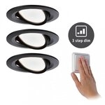 Paulmann 94472 LED Einbauleuchte Nova Coin 3-Step-Dim 3x6W 3x470lm 230V 2700K Schwarz