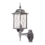 Elstead Lighting Wexford Au&szlig;enwandleuchte E27 in Schwarz und Silber mit Bleiglas WX1