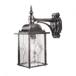 Elstead Lighting Wexford Au&szlig;enwandleuchte E27 abw&auml;rts Aluminium/Glas Schwarz/Silber