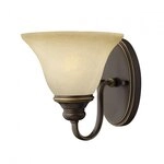 Elstead Lighting Cello Wandleuchte Antikbronze Glas in Alabaster-Optik HK-CELLO1