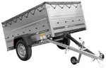 PKW-Anh&auml;nger 200x125 UNITRAILER GARDEN 201 KIPP mit Bordwandaufsatz und grauer