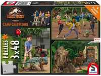 Schmidt Spiele 56434, Schmidt Spiele Jurassic World - 3 x 48 Teile Puzzle - Abenteuer