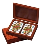 Philos Romme-Karten - in Kartenbox - Designfurnieroptik Wurzelholz 242692
