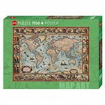 Heye Puzzle - Willem Blaeu World / Map Art - 1500 Teile 302946