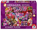 Schmidt Spiele Puzzle - Hexagon Edition - Lieblingsleckereien - 592 Teile 311421