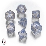 Q-Workshop Elven W&uuml;rfel - 7 St&uuml;ck - transparent und blau 257585