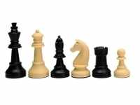 Weible Schachfiguren - Turnier - Kunststoff - schwarz-beige - Königshöhe 90mm